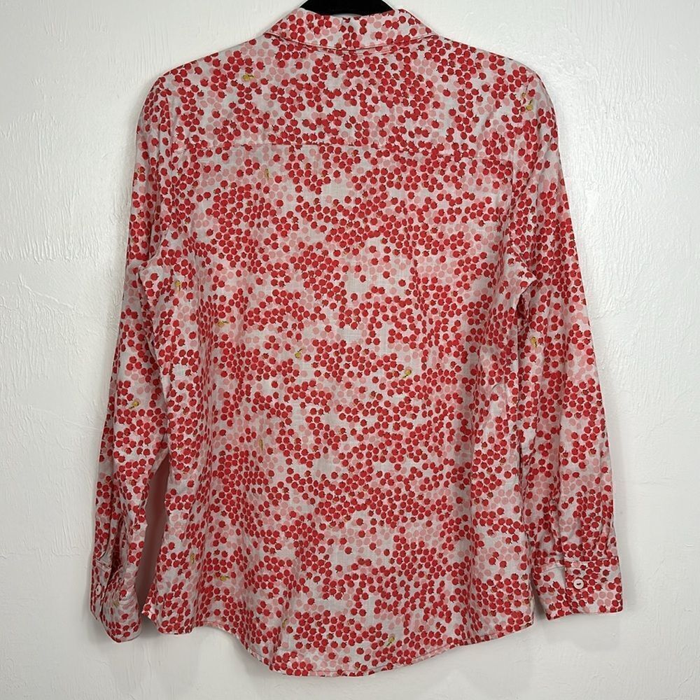 Foxcroft Zoey Wrinke Free Apples to Apples Button Down Shirt Size 10 - Picture 5 of 13